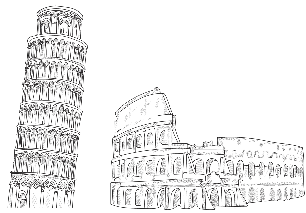 Europe landmark illustration